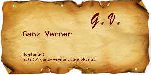 Ganz Verner névjegykártya